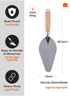 Trowel  – Bricklaying Trowel with Wooden Handle, Durable Cement and Mortar Tool for Professionals, DIY Bricklaying, and Students –  for Precision and Comfort in Construction Projects - pzsku/Z477E29B7C66C0F45123EZ/45/_/1739948687/c328a466-c023-4a26-ada6-792301f9286b