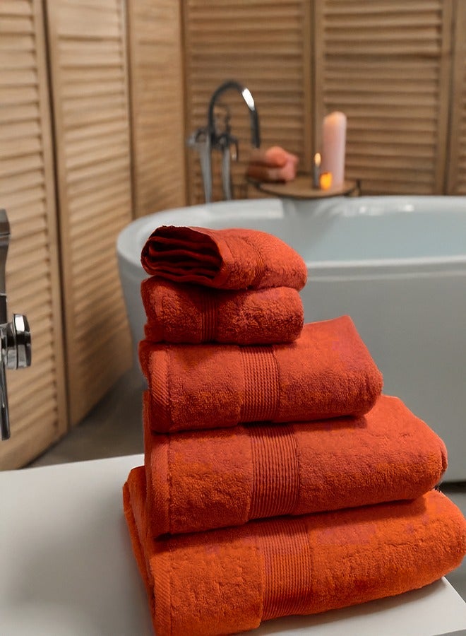 PACHA HOME Plain cotton towel - color: orange- model R12- 100% cotton. 