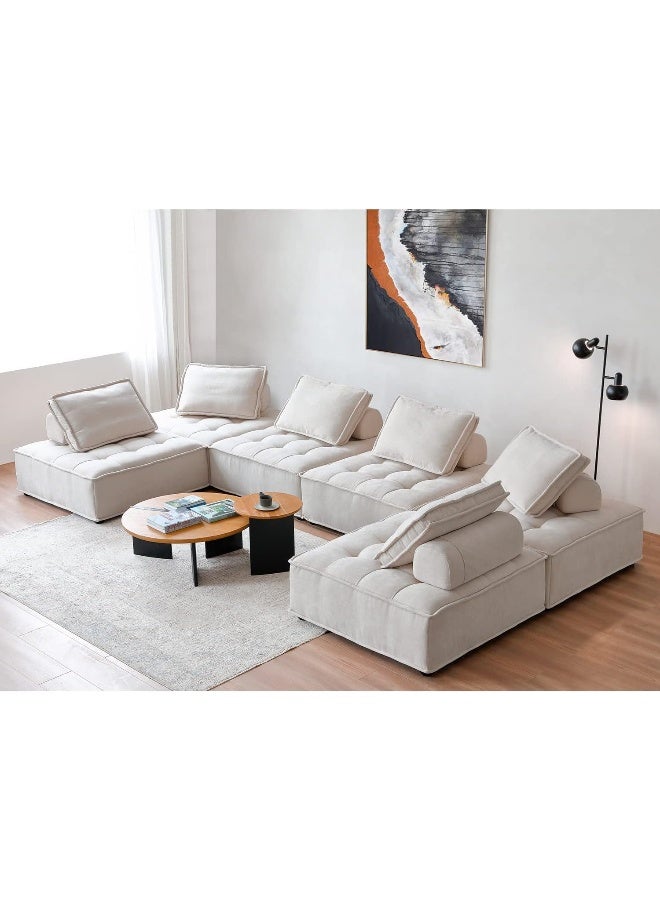 Comfynest Modular pit couch sectional sofa(2Piece) (Beige)  - Image 3