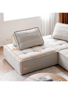 Comfynest Modular pit couch sectional sofa(2Piece) (Beige)  - Image 2