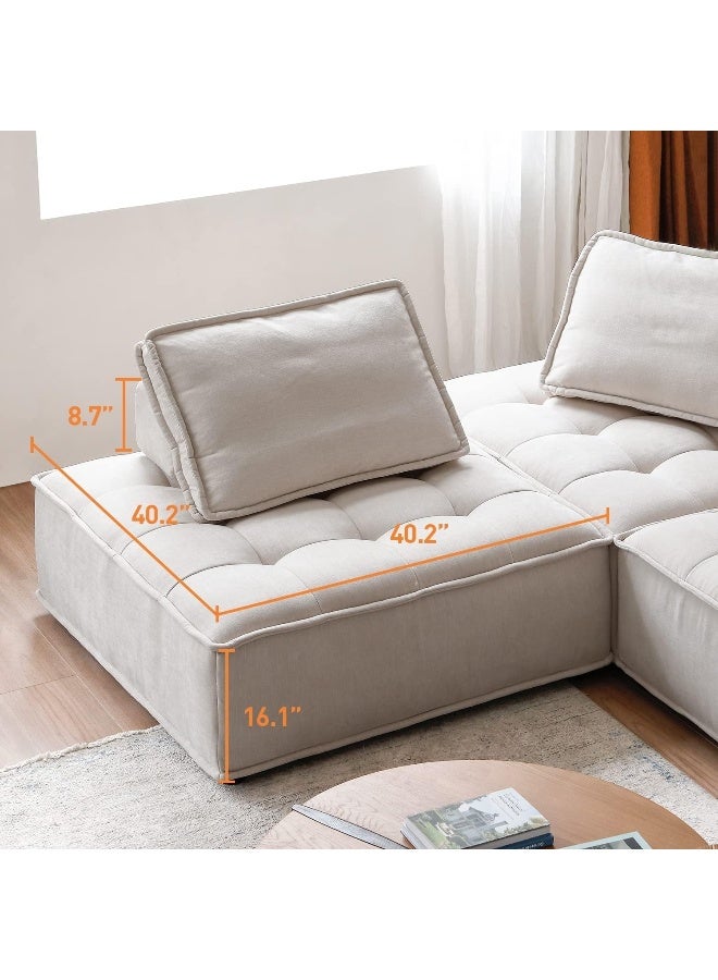 Comfynest Modular pit couch sectional sofa(2Piece) (Beige)  - Image 2