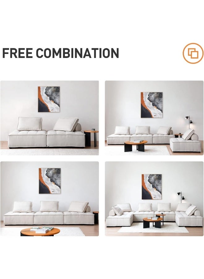 Comfynest Modular pit couch sectional sofa(2Piece) (Beige)  - Image 4