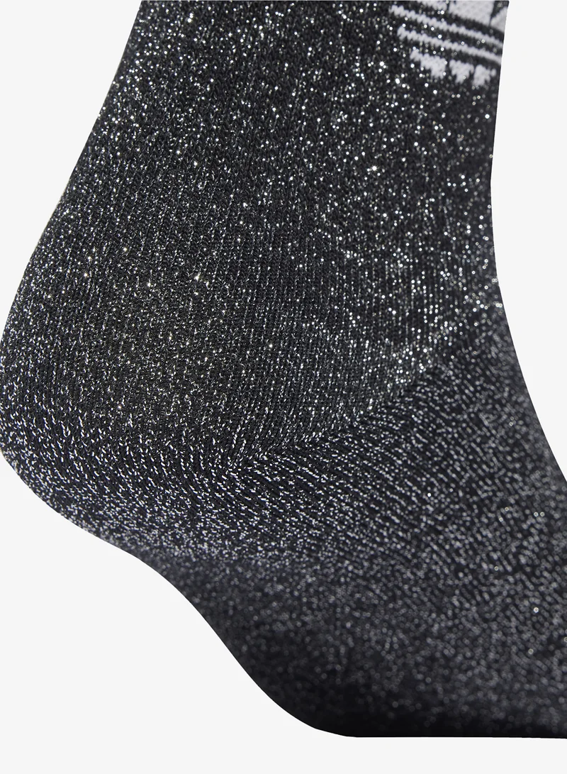 adidas Originals 2 Pack 3-Stripes Glitter Crew Socks