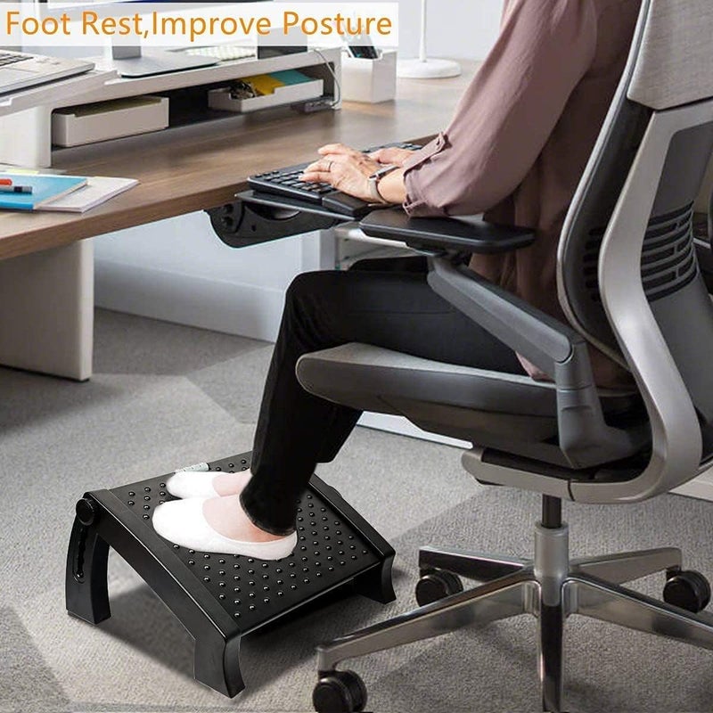 Bhavyam adjustable foot rest under table desk for office chair with Massage Texture and Roller ergonomic footrest for office desk with 6 Heights Leg Resting Stool for Home Office Table and Sofa1 pcs - Image 5