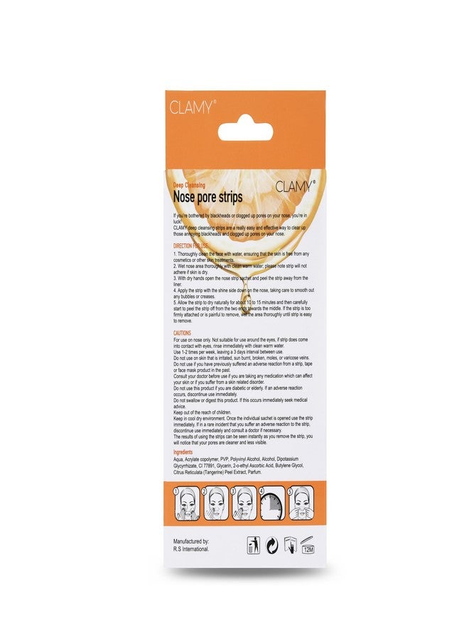CLAMY Deep Cleaning Extracts Vitamin- C Nose Pore Strips Removes Blackheads | Instant And Painless | Oil Dirt & Cleanses Pores | (10 Strips) - Image 3