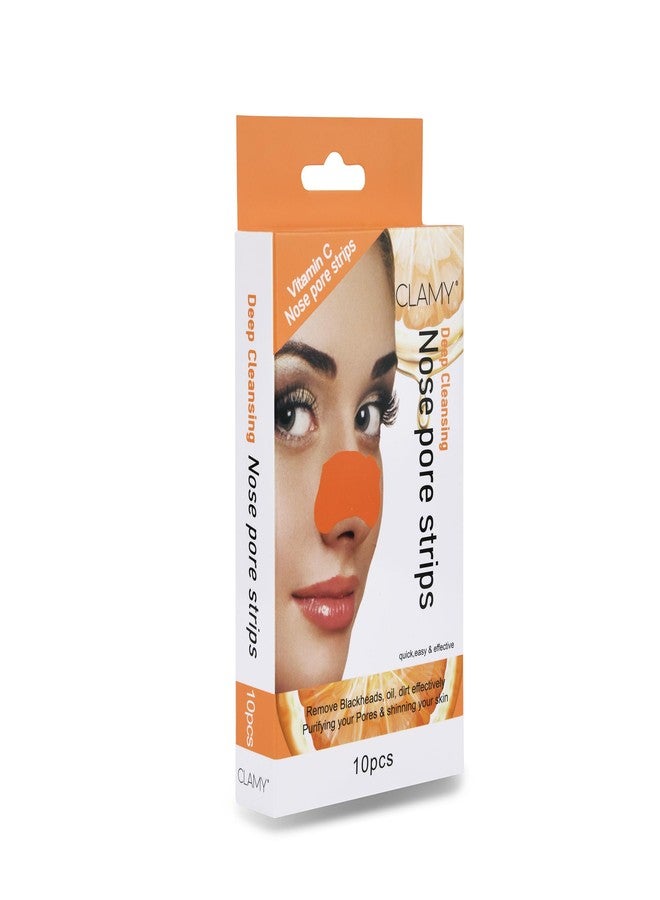 CLAMY Deep Cleaning Extracts Vitamin- C Nose Pore Strips Removes Blackheads | Instant And Painless | Oil Dirt & Cleanses Pores | (10 Strips) - Image 4