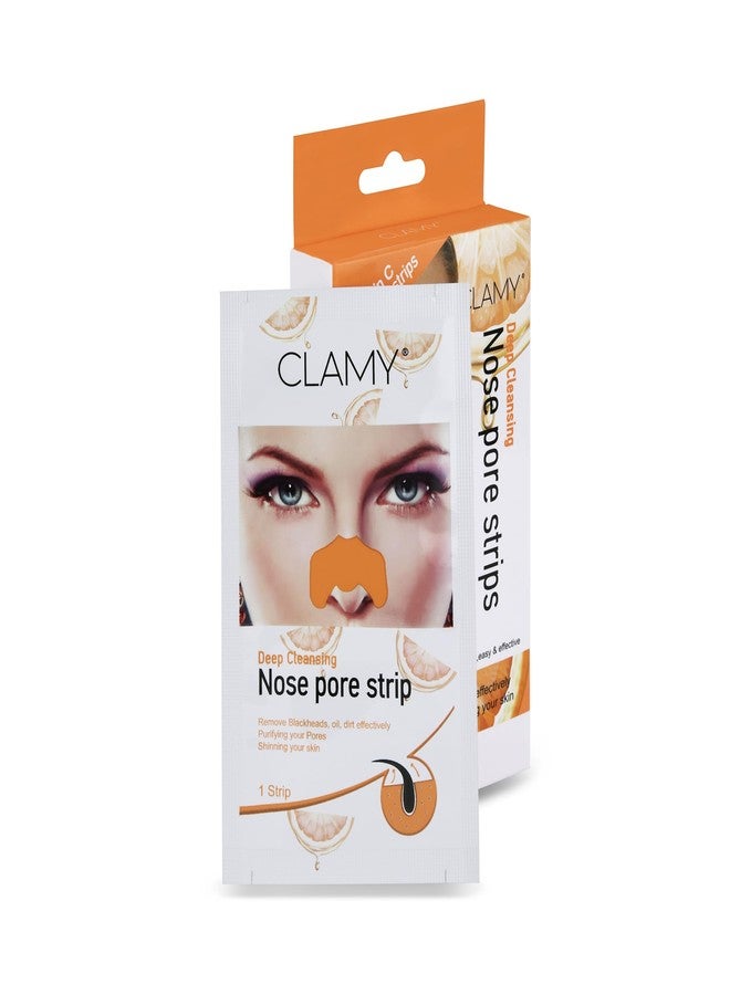 CLAMY Deep Cleaning Extracts Vitamin- C Nose Pore Strips Removes Blackheads | Instant And Painless | Oil Dirt & Cleanses Pores | (10 Strips) - Image 5