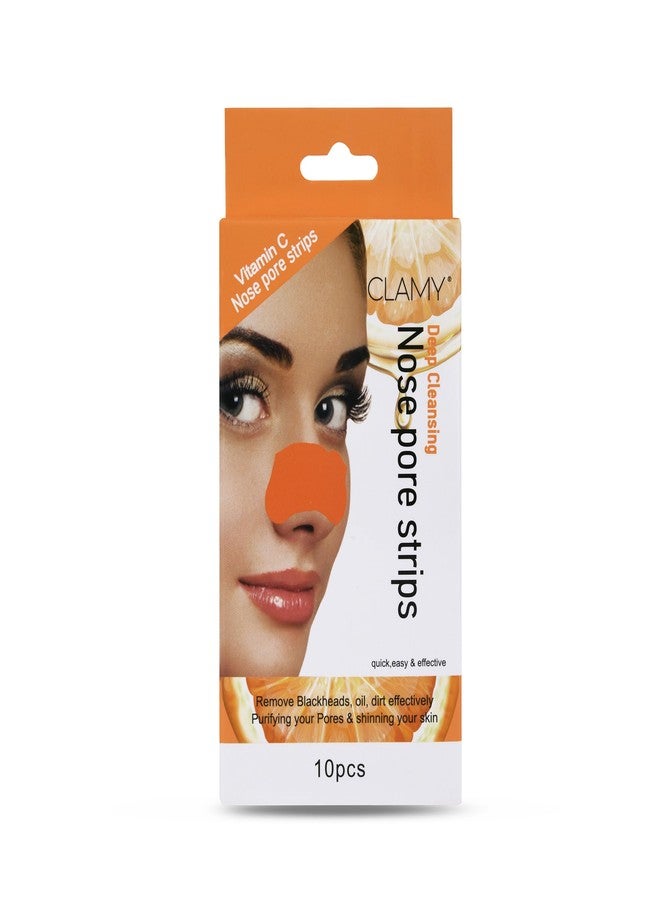 CLAMY Deep Cleaning Extracts Vitamin- C Nose Pore Strips Removes Blackheads | Instant And Painless | Oil Dirt & Cleanses Pores | (10 Strips) - Image 2