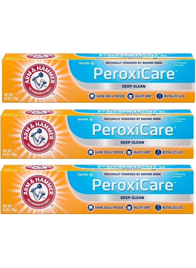 Arm & Hammer معجون أسنان بيروكسي كير للتنظيف العميق من آرم آند هامر بنكهة النعناع المنعش، 6 أونصة (عبوة من 3 قطع) - Image 1