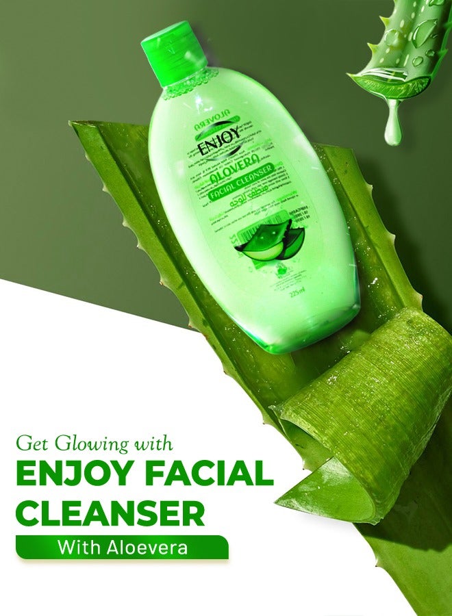 إنجوي ENJOY غسول الوجه بالصبار 225 مل – تنظيف عميق وترطيب | يزيل الأوساخ والزيوت والمكياج | مهدئ ومضاد للبكتيريا - Image 4