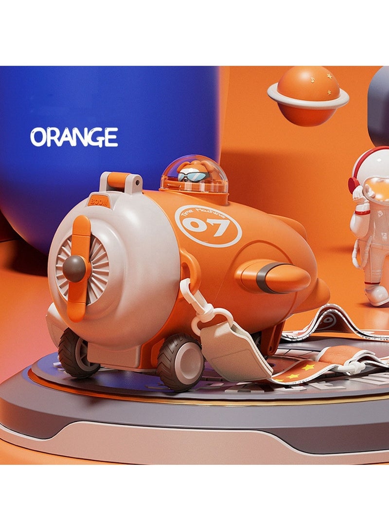 Twisoo Twisoo Plane Shape Kids Water Bottle with Straw - 500ml, Cute Reusable Drinking Bottle, Leak-Resistant, BPA-Free, Wide Mouth, with Strap and Stickers ( Orange ) - Image 2