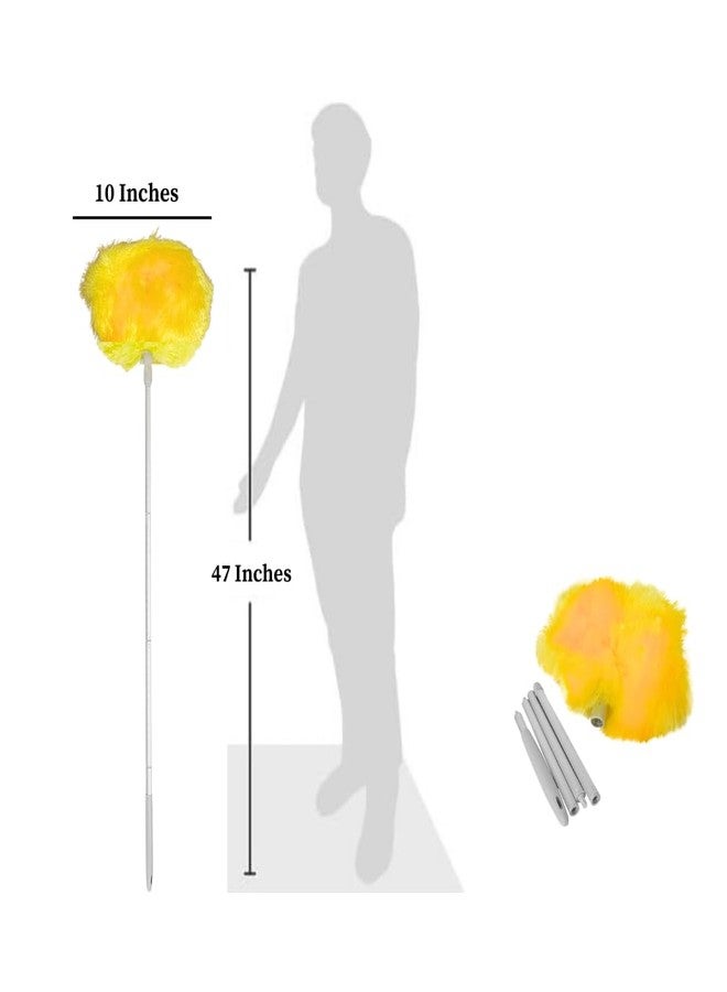 Evelots Ceiling Fan Blade Brush Cleaner - Long Extension Pole - Brush Both Sides at The Same Time - Scratch Resistant Microfiber Feather Cobweb Duster - Extra Long with Reach up to 9 Feet - Image 2