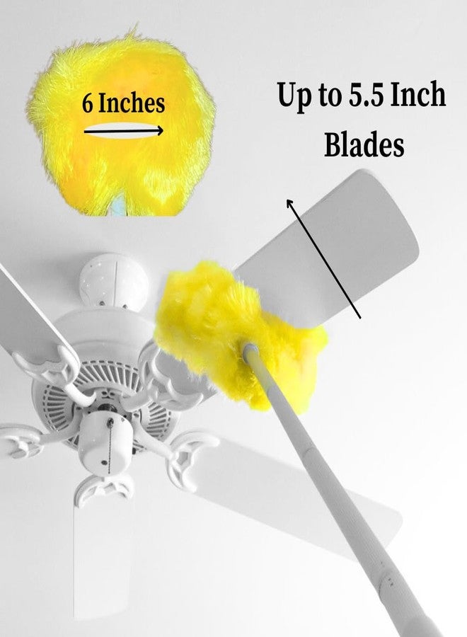 Evelots Ceiling Fan Blade Brush Cleaner - Long Extension Pole - Brush Both Sides at The Same Time - Scratch Resistant Microfiber Feather Cobweb Duster - Extra Long with Reach up to 9 Feet - Image 3