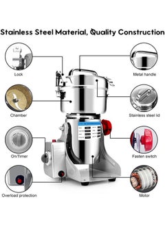 Arabest 3000W Electric Grain Grinder,304 Stainless Steel Powder Grinder,Ultra-Fine Grinding Technology, 30s Speedy Grinding with Overload Protection&5min Timer,Wheat Dry Food Coffee Grinder Machine,36000RPM,Can Grind Coffee Beans and Grains, Suitable for Home/Restaurant/Hotel(800g)  - Image 3