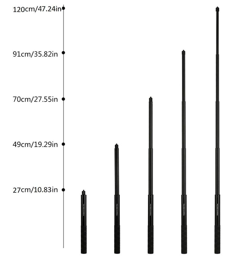 Universal Invisible Monopod Stick Compatible with Insta360 One X One R, Hero 12/11/10/9/8/7/6, SJCAM, YI and Other Action Cameras