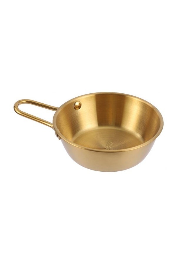 HuHa 304 Stainless Steel Seasoning Bowl Restaurant Rice Wine Snack Serving Bottle, Model: 14cm With Handle Gold - Image 1