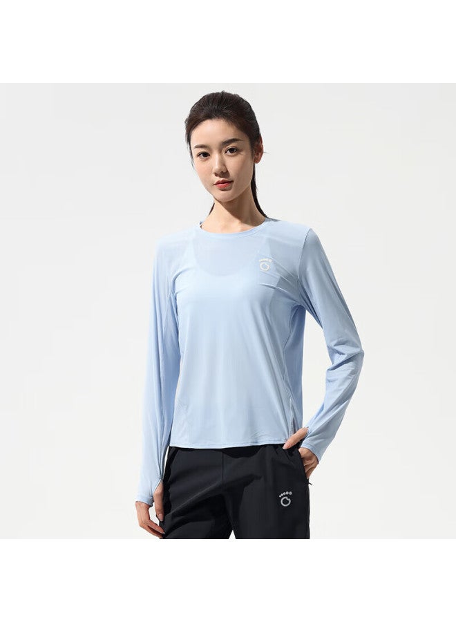 Macondo Original Single Item | Sun Protection Face Mask-feel Long Sleeve Running Sports Antibacterial Training Pullover Shirt, Blue Light-up Women's XL - Image 5