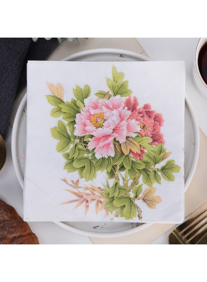 20 Pack Disposable Napkins Paper , Floral patterned Napkins, Birthday Party Decorations, Placemats