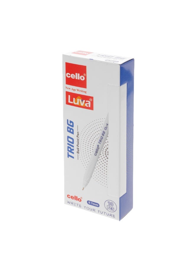 Cello 12 Pieces Ballpoint Pens, 0.7mm Ball Point Pens , Flexible Round Barrel for Writing Comfort ,Selling Ballpoint Pens,Blue - Image 1