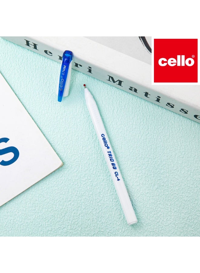 Cello 12 Pieces Ballpoint Pens, 0.7mm Ball Point Pens , Flexible Round Barrel for Writing Comfort ,Selling Ballpoint Pens,Blue - Image 3