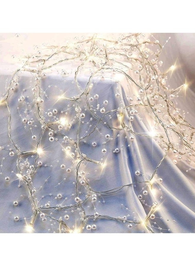 CCOVERY Christmas Garland with Lights 10FT 30LED Festival Lighted Battery Powered Berry Beaded Garland Christmas Decorations  - Image 1