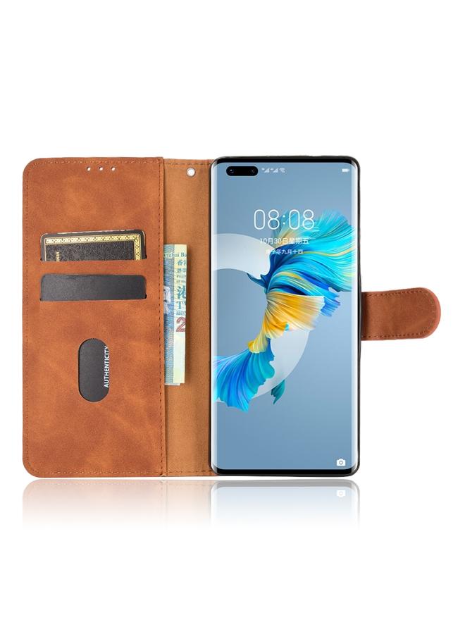 The Bros Case For Huawei Mate 40 Pro Solid Color Skin Feel Magnetic Buckle Horizontal Flip Calf Texture PU Leather Case with Holder & Card Slots & Wallet - Image 4