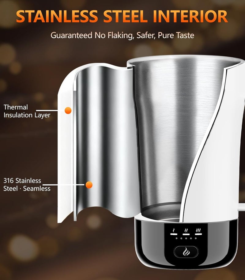 PUSEE Self-Heating Coffee Mug, 14oz Heated Coffee Mug - Rechargeable Temperature Control Coffee Mug Keep Coffee Hot, Smart Mug Great Gift for Coffee Lovers & Slow Sippers - Image 5