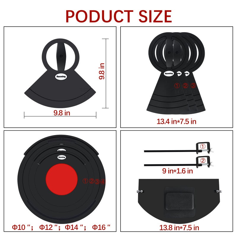 RANMING Drum Mute Pads Silicone Drums Silencer Pad Set Double-layer Drum Mutes Eliminates Sustain Effectively Reduce 90% Volume with Mutes Sized 10, 12, 14, 16", 1 Bass Mute,4 Cymbal Mutes 9 pcs - Image 5