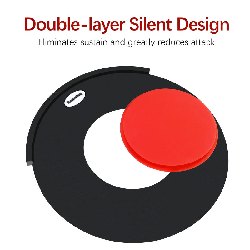 RANMING Drum Mute Pads Silicone Drums Silencer Pad Set Double-layer Drum Mutes Eliminates Sustain Effectively Reduce 90% Volume with Mutes Sized 10, 12, 14, 16", 1 Bass Mute,4 Cymbal Mutes 9 pcs - Image 2