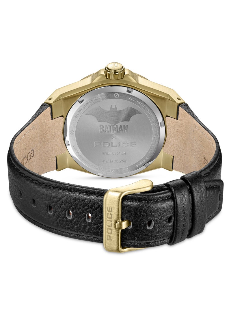 POLICE Men Batwing Special Edition Genuine Leather Strap Analog Watch for Men, 45mm - Image 3