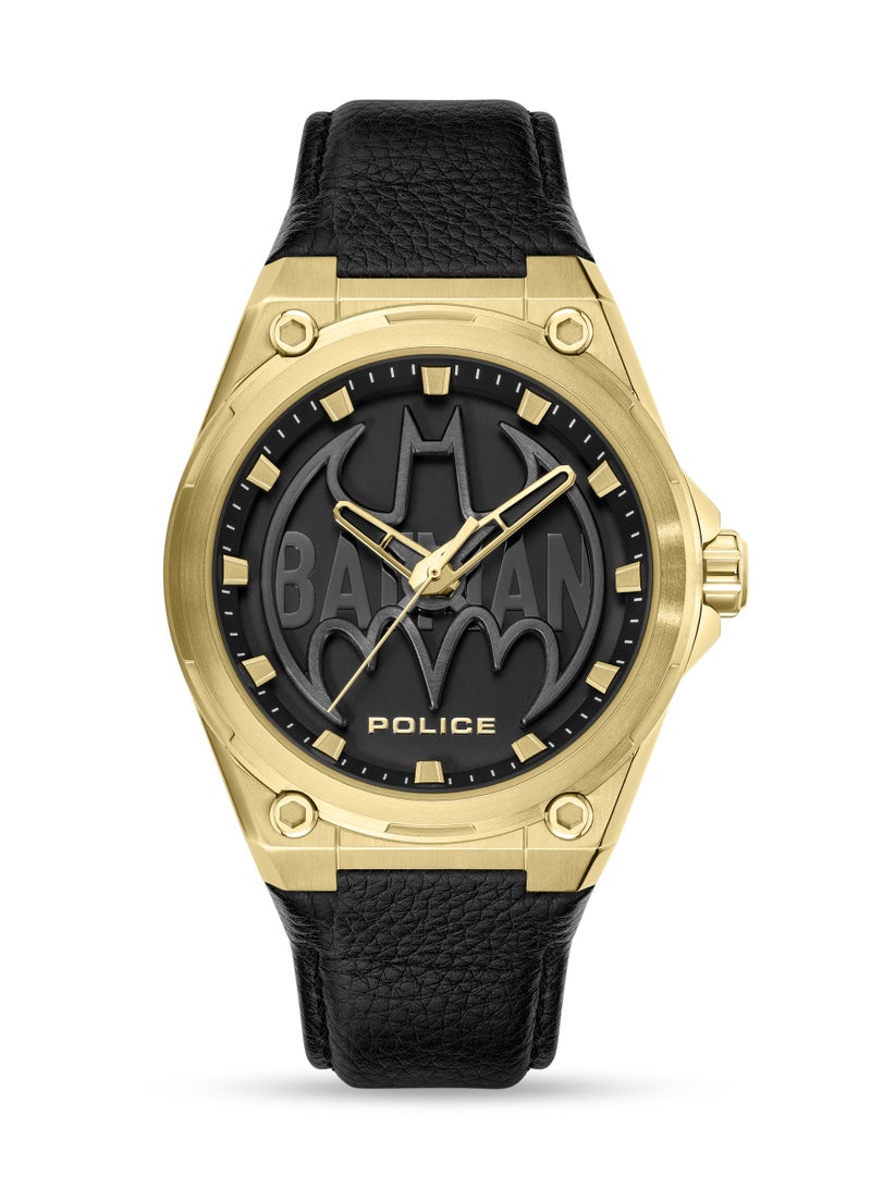 POLICE Men Batwing Special Edition Genuine Leather Strap Analog Watch for Men, 45mm - Image 1