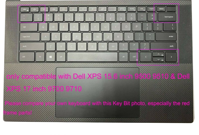 UHamn Keyboard Skin Cover Compatible with 2020 Dell XPS 13 9300 9310 13.4 inch Laptop, Dell XPS 15 15.6” 9500 9510 9520 9530 & Dell XPS 17 inch 9700 9710 9720 9730, Dell Precision 5760 5770 5560 5560 (Mint) - Image 2