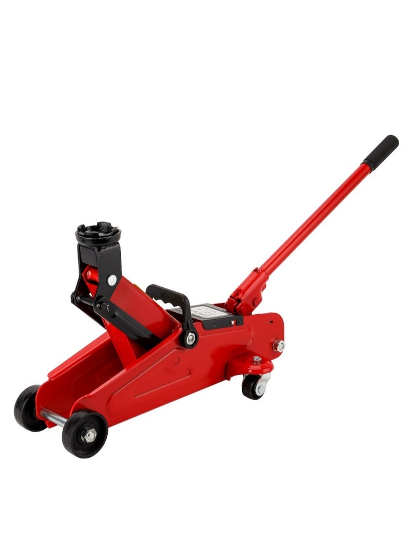 Geepas Hydraulic Floor Jack- GAT59401/ 2 ton or 2000 kg Capacity, 135 to 335 mm Lifting Range/ with Wheels, Perfect for Car, Pickup Truck, Truck, RV, Auto Repair, Industrial Engineering/ Red - Image 1