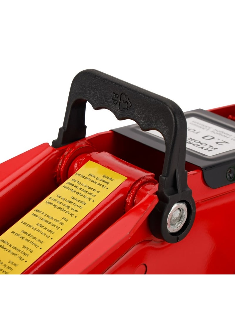 Geepas Hydraulic Floor Jack- GAT59401/ 2 ton or 2000 kg Capacity, 135 to 335 mm Lifting Range/ with Wheels, Perfect for Car, Pickup Truck, Truck, RV, Auto Repair, Industrial Engineering/ Red - Image 4