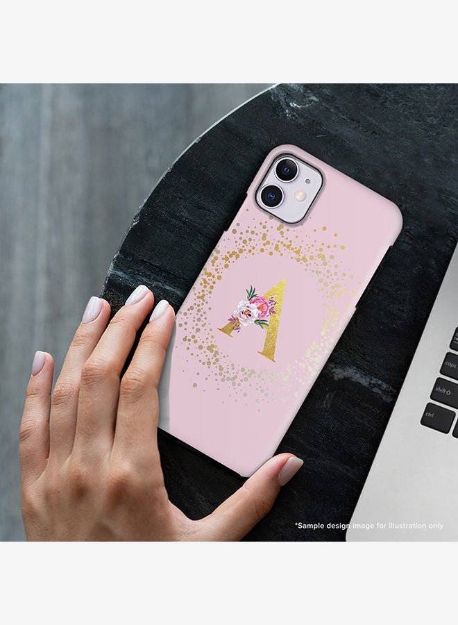 Stylizedd Monogram Tough Cover for Apple iPhone 11 Case Custom Initials Letter Floral Pattern Tough Pro Dual Layer hybrid PC inner TPU protection Alphabet- E (Pink) - Image 2