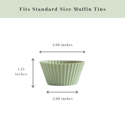 The Silicone Kitchen Reusable Silicone Baking Cup Silicone Muffin Liners for Cupcakes, BPA Free, Regular, 24 Pack, White Blue Green - Image 3