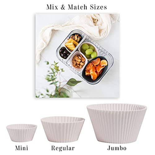 The Silicone Kitchen Reusable Silicone Baking Cup Silicone Muffin Liners for Cupcakes, BPA Free, Regular, 24 Pack, White Blue Green - Image 4