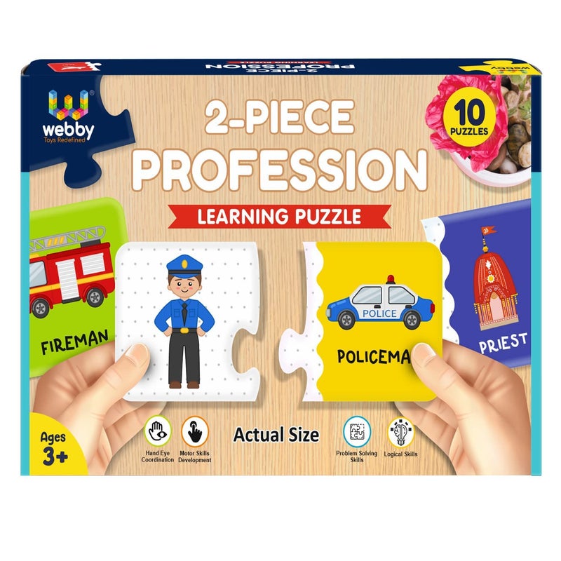 Webby Our Profession 2 Pieces Learning Pack Jigsaw Puzzle, Montessori Early Educational Pre School Puzzle Toys for 2+ Years Kid - Image 1