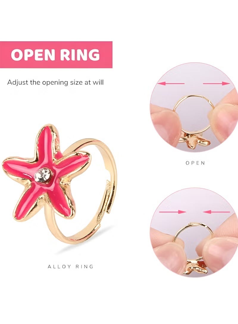 36 قطعة قابلة للتعديل خواتم جوهرة الفتيات الصغيرات للتلبيس والتظاهر باللعب الأعمار من 3 إلى 10 مثالية لأعياد الميلاد والحفلات - Image 2