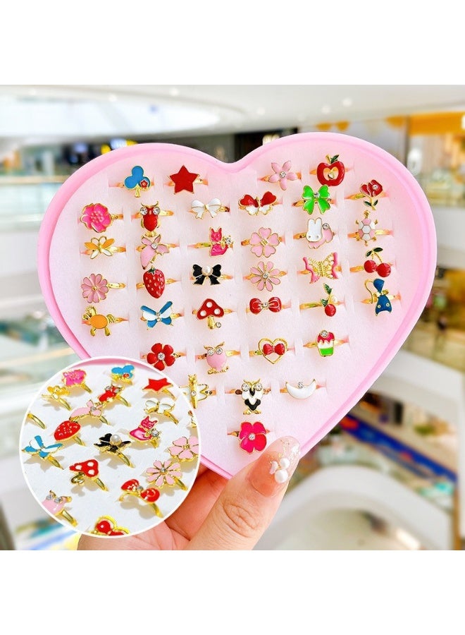 36 قطعة قابلة للتعديل خواتم جوهرة الفتيات الصغيرات للتلبيس والتظاهر باللعب الأعمار من 3 إلى 10 مثالية لأعياد الميلاد والحفلات - Image 4