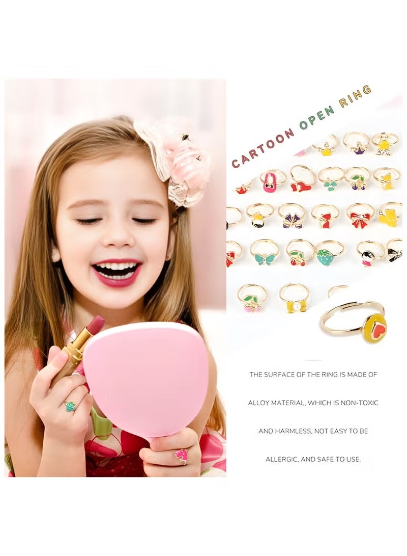 36 قطعة قابلة للتعديل خواتم جوهرة الفتيات الصغيرات للتلبيس والتظاهر باللعب الأعمار من 3 إلى 10 مثالية لأعياد الميلاد والحفلات - Image 3