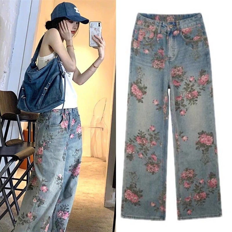 Unisex Classic Denim Jeans Loose Fit Daily Outdoor Wear - Image 2