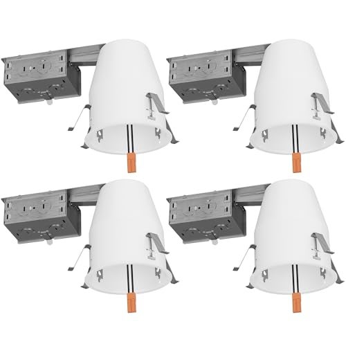 Sunco Lighting Sunco 4 Inch Recessed Lighting Housing Can, Remodel Air Tight Ceiling Cans, 120-277V,Hard Wired, TP24 Connector Included, Easy Install, IC Rated UL 4 Pack - Image 1