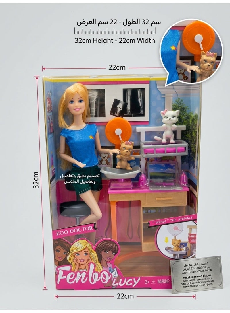 First Choice Pet Doctor Doll Set - Complete Play Set with Examination Desk, Animals, and Medical Accessories - Educational Toy for Children (Multicolor) - Image 3