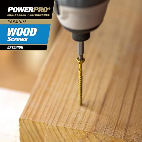 Power Pro Premium Exterior Wood Screws, #9 x 2-1/4"Inch All-Purpose Deck Screws for Outdoor Projects, T-25 Star Bit Included, Bronze, 489 Pieces | 48609V4 - Image 4