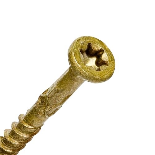 Power Pro Premium Exterior Wood Screws, #9 x 2-1/4"Inch All-Purpose Deck Screws for Outdoor Projects, T-25 Star Bit Included, Bronze, 489 Pieces | 48609V4 - Image 5