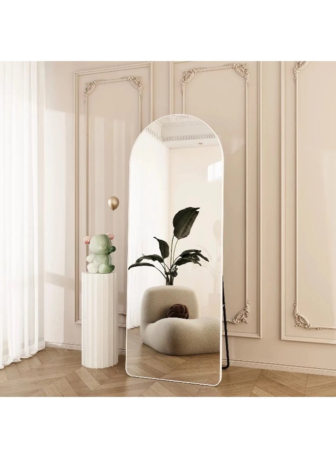 Noon East Full Length Rectangular Shape Mirror With Stand, Arched Wall Mirror, White Floor Mirror Freestanding, Wall Mounted Mirror for Bedroom Living Room - Image 2
