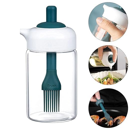 Botash Borosilicate Glass Food Storage Jar with Brush for GheeButterOil StoppersOil Storage Bottle Container with Brush for KitchenUpdate Model1pcsMulticolour - Image 4