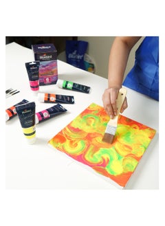 Bluebird  Acrylic Paint Neon Colors Student DIY Painting Pack Non-Toxic Art & Craft for Artists, Kids, Adults & Hobby Painters Set of 6 x 75 ml  - Image 3