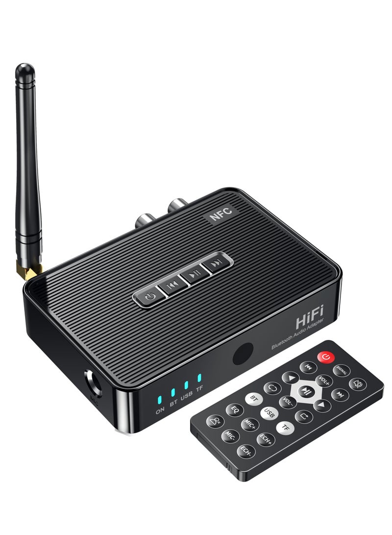 Bluetooth 5.1 Receiver Adapter for Home Stereo, Low Latency HD Music, Supports Optical and AUX 3.5mm for Speakers, Wired Speakers, Home Music Streaming Systems - Image 1